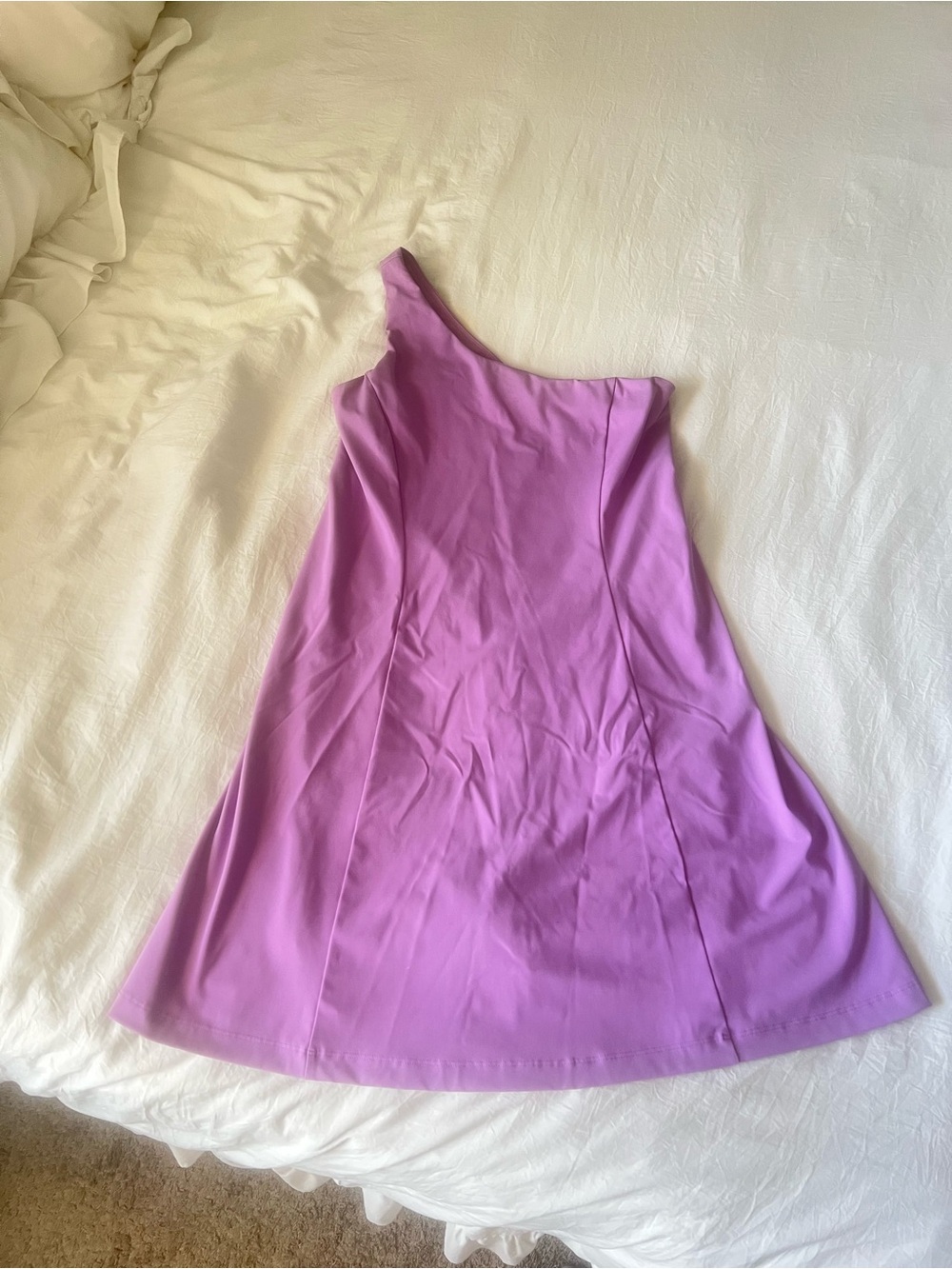 Outdoor Voices One-Shoulder Lavender A-Line Dress